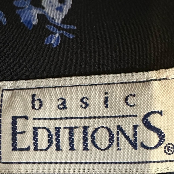 Basic Editions Spaghetti Strap Black and Blue Slip Midi Dress - Picture 3 of 10